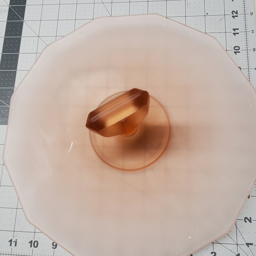 Vintage depression pink frosted tidbit tray